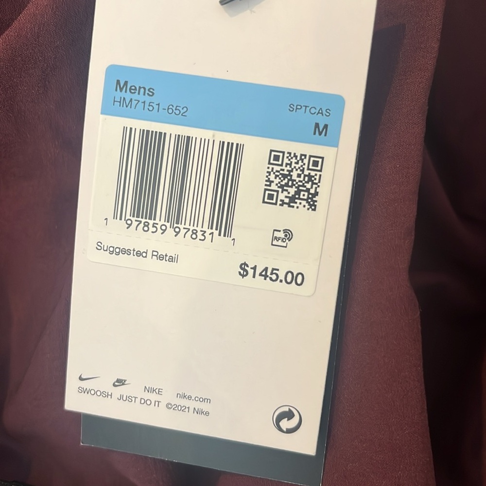 New!! Nike Tech Men's Burgundy Windbreaker Jacket - Picture 9 of 12
